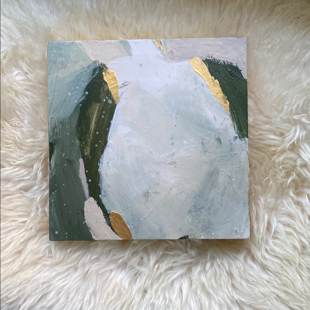 hand painted abstract on wood panel